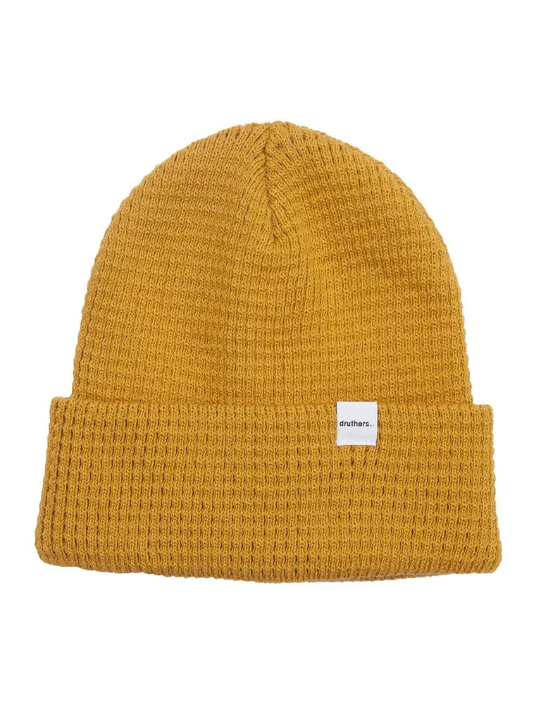 Organic Cotton Waffle Knit Beanie- Turmeric - Eames NW